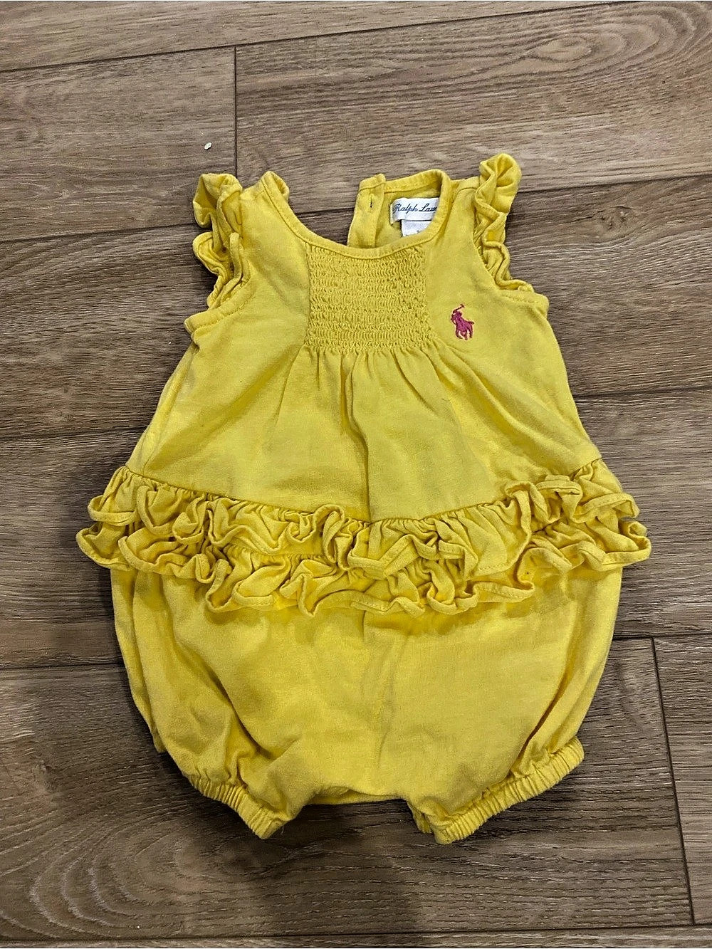 Ralph Lauren Baby 3M Yellow Ruffle Romper